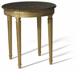 OAK Круглый журнальный столик из листового золота с мраморной столешницей Galleria