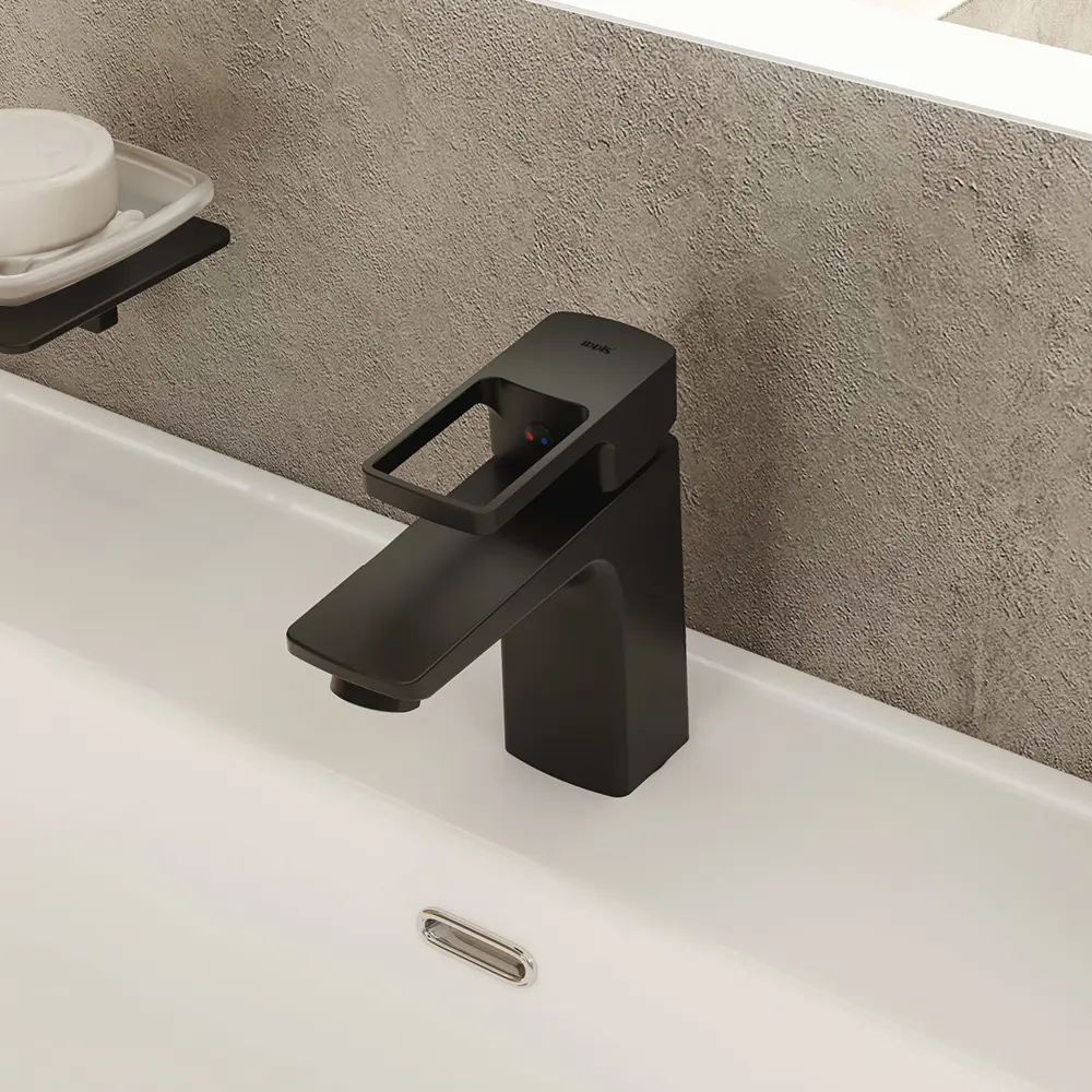 Смеситель для раковины Iddis Frame FRABL00i01 однорычажный цвет черный STLM-2028789 - Вид №1