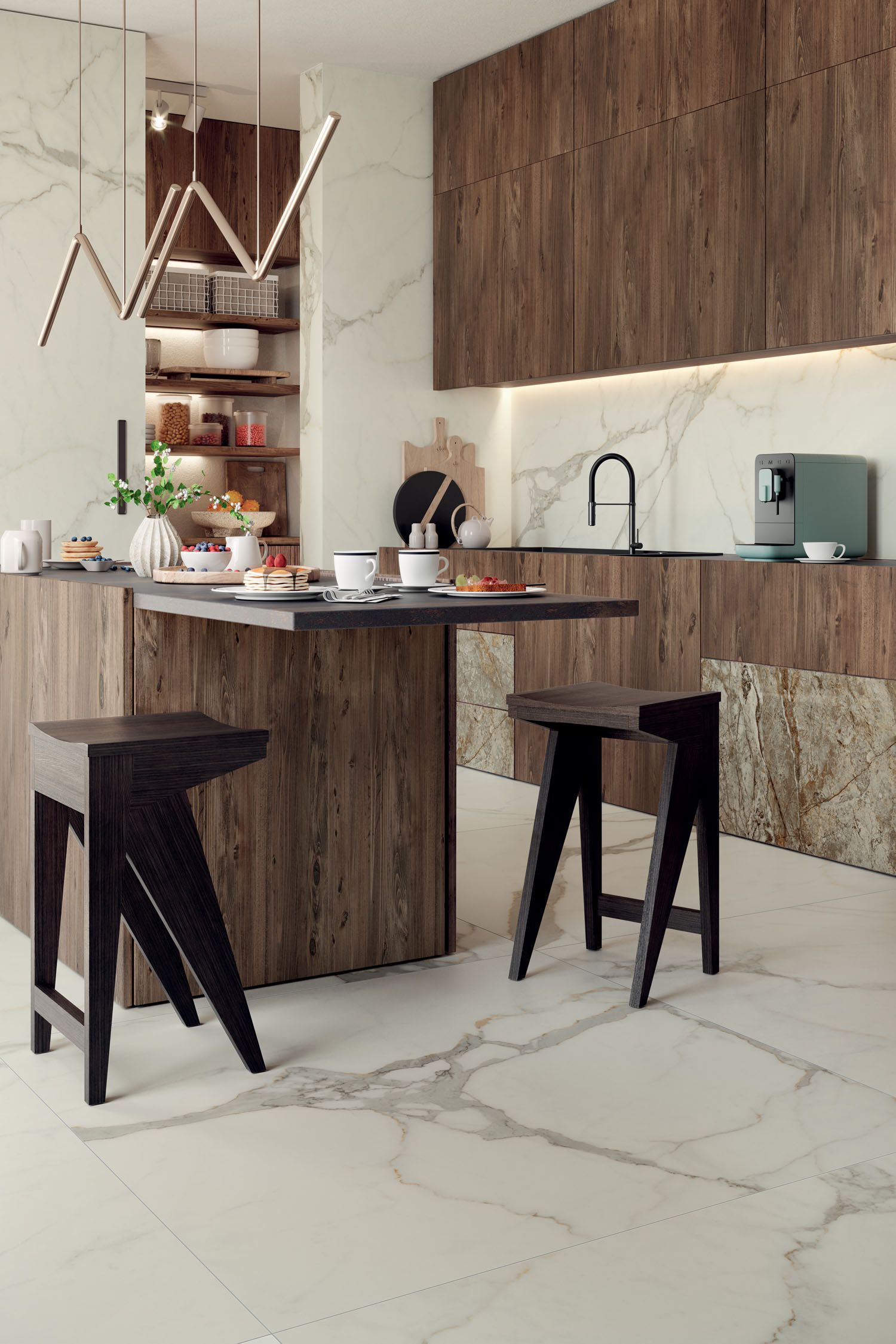 Керамогранит / напольное покрытие из ламинированного керамогранита с мраморным эффектом COTTO D'ESTE Starlight ARCH-00033515 - Вид №1