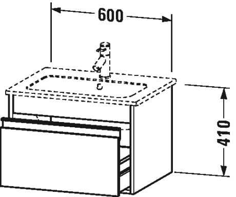 KT641805353 Тумбочка подвесная Ketho #KT6418 600 x 475 мм Каштан темный, декор Duravit - Вид №1