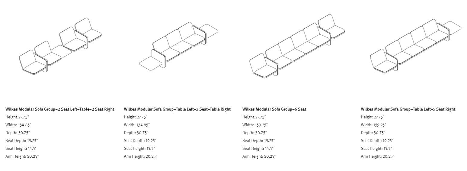 Тканевый диван с журнальной стойкой Herman Miller Wilkes ARCH-00012559 - Вид №4