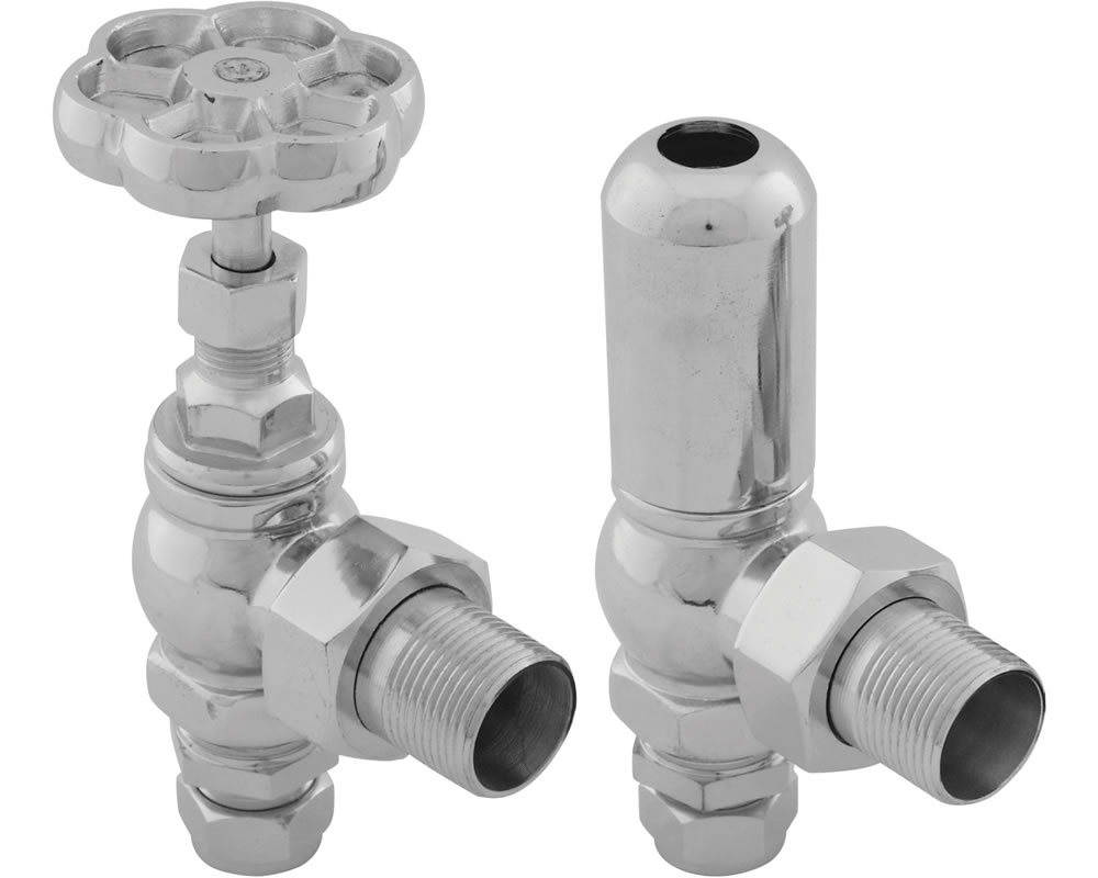 HAN015 Впускной ручной радиаторный клапан Daisy Wheel 15 мм (хром) Сarronheating  - Вид №1