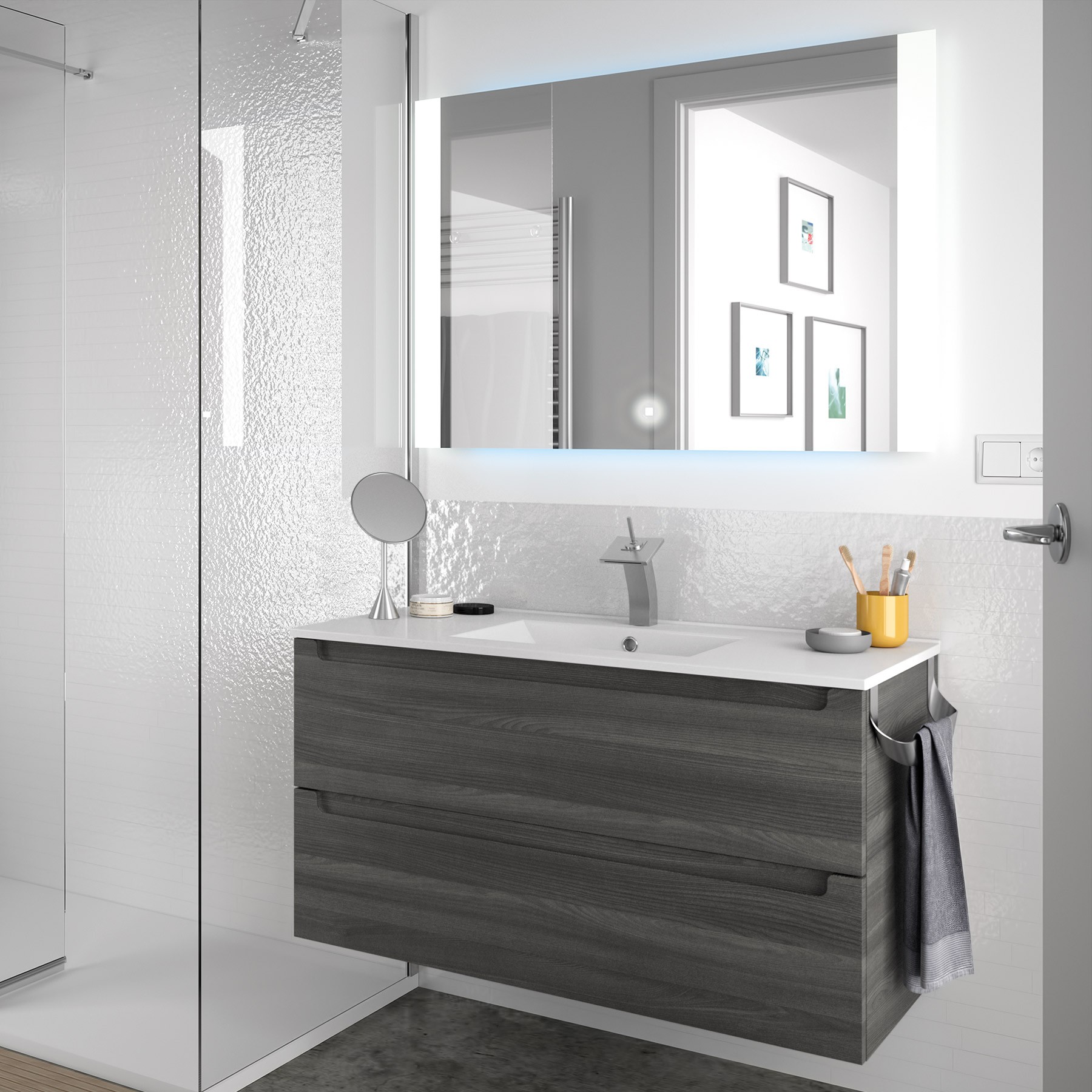 23448 SALGAR Мебель для умывальника MONTERREY 1000 2 металлических ящика ALSACIA 997 x 540 x 450 мм Эльзасия 