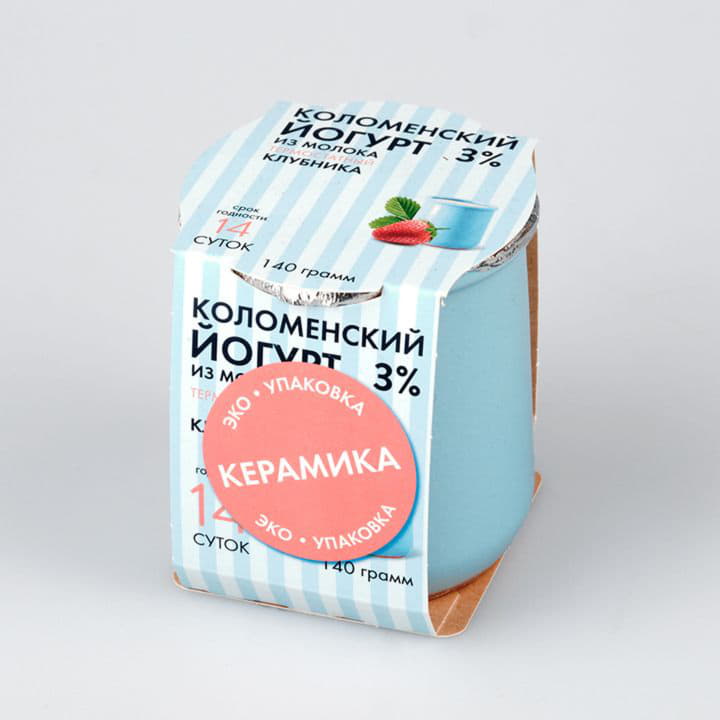 Йогурт Коломенский Клубника 3% Коломенское молоко 140 г БЗМЖ Santreyd 6102