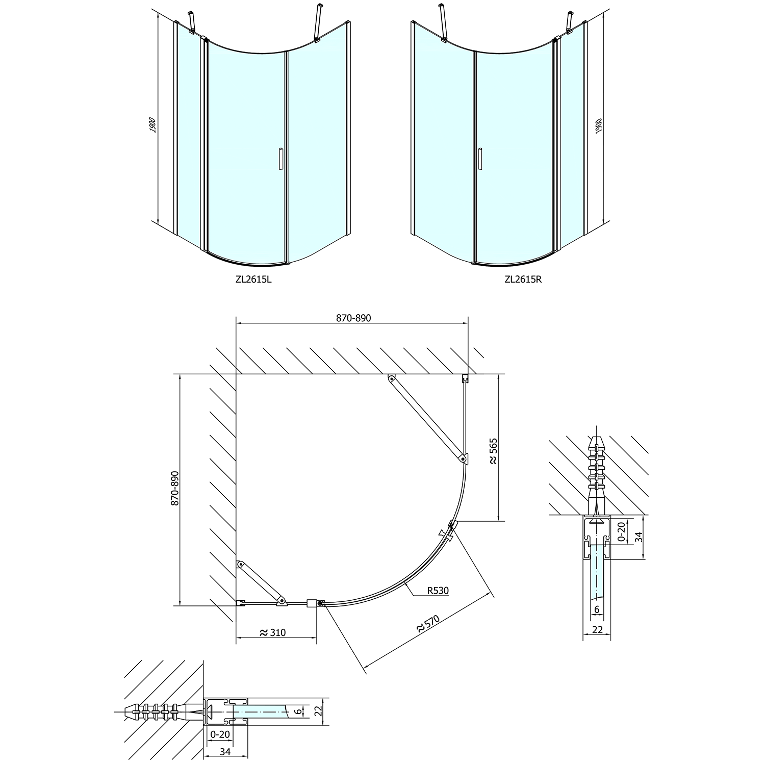ZL2615L Polysan Ширмы для душа ZOOM LINE  - Вид №4