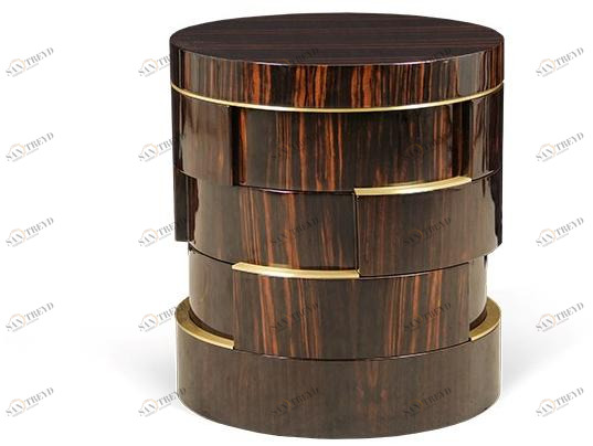 JOSÉ LEITE DE CASTRO Круглый высокий журнальный столик из черного дерева  12904272 