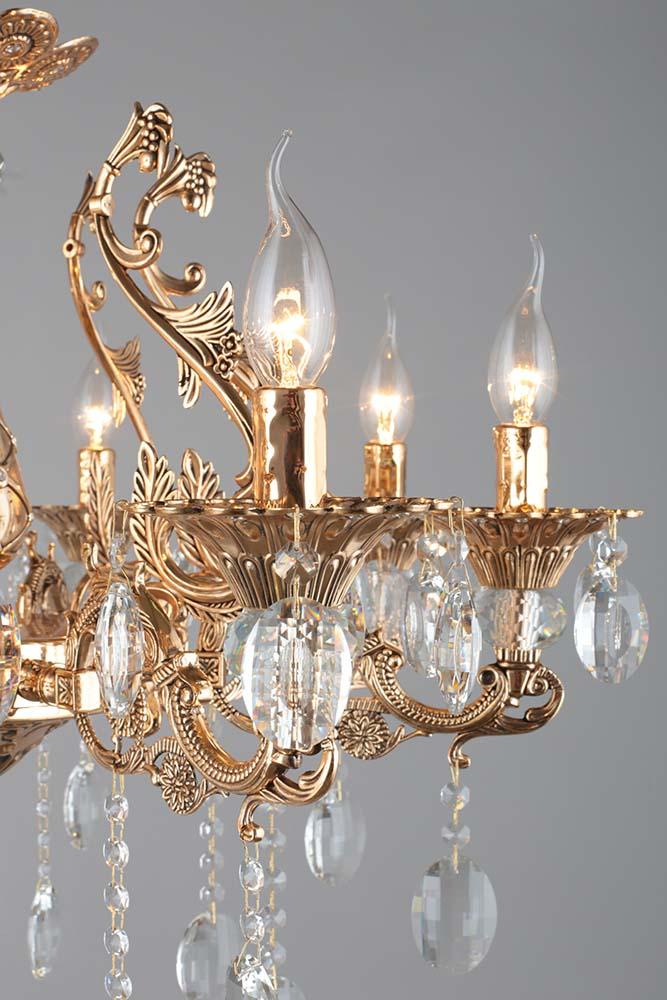 Подвесная люстра Omnilux Foro OML-75603-08 OMNILUX ДИЗАЙНЕРСКИЕ, FORO 279723 Золотой  - Вид №2