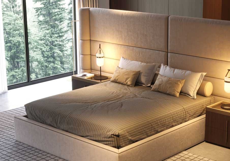 Двуспальная кровать из ткани с высоким изголовьем Stylish Club Sublime ARCH-00152816 - Вид №4