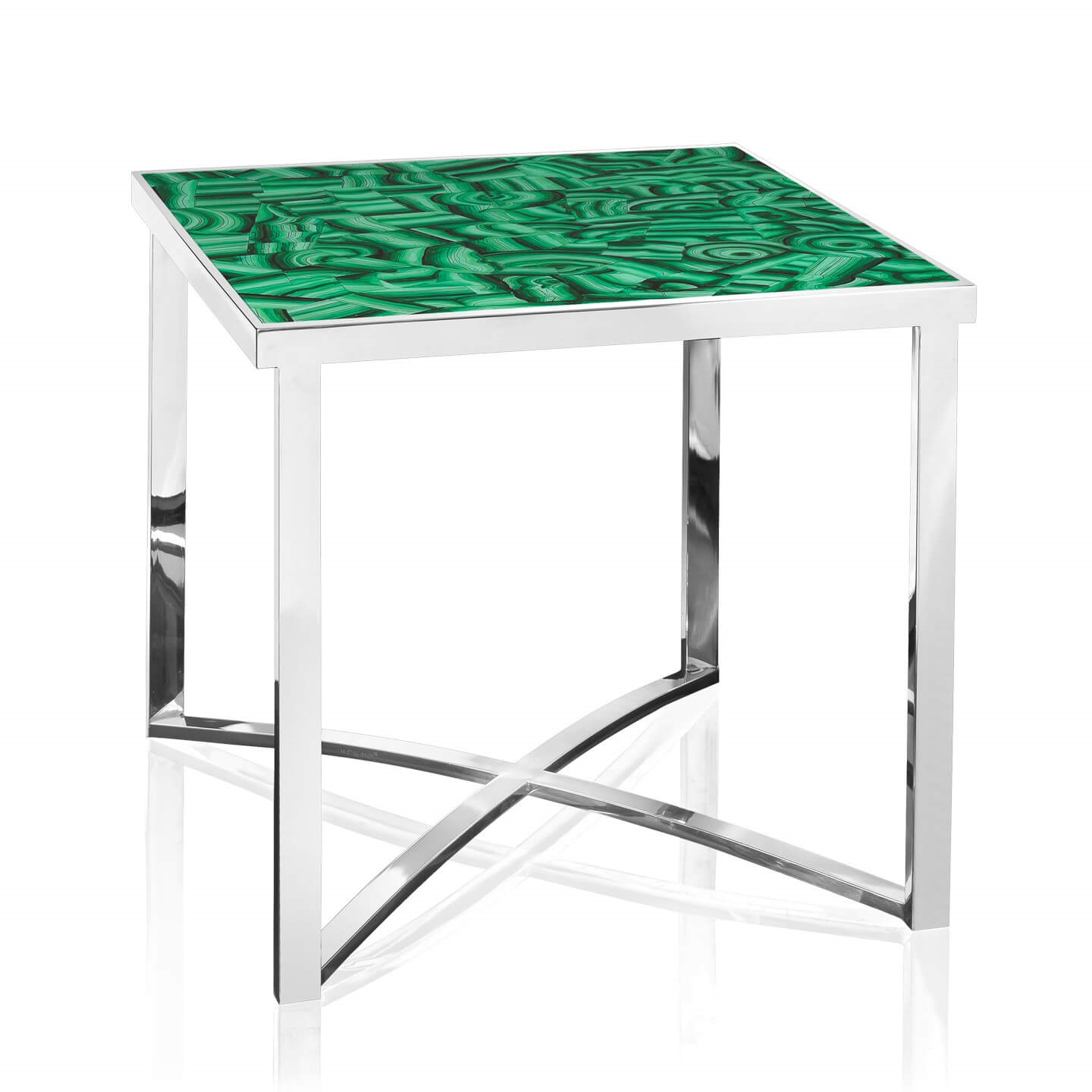 710106,7 ABHIKA БОКОВОЙ СТОЛ MALAKI CUBE X H51 52X52 GREEN 710106.7