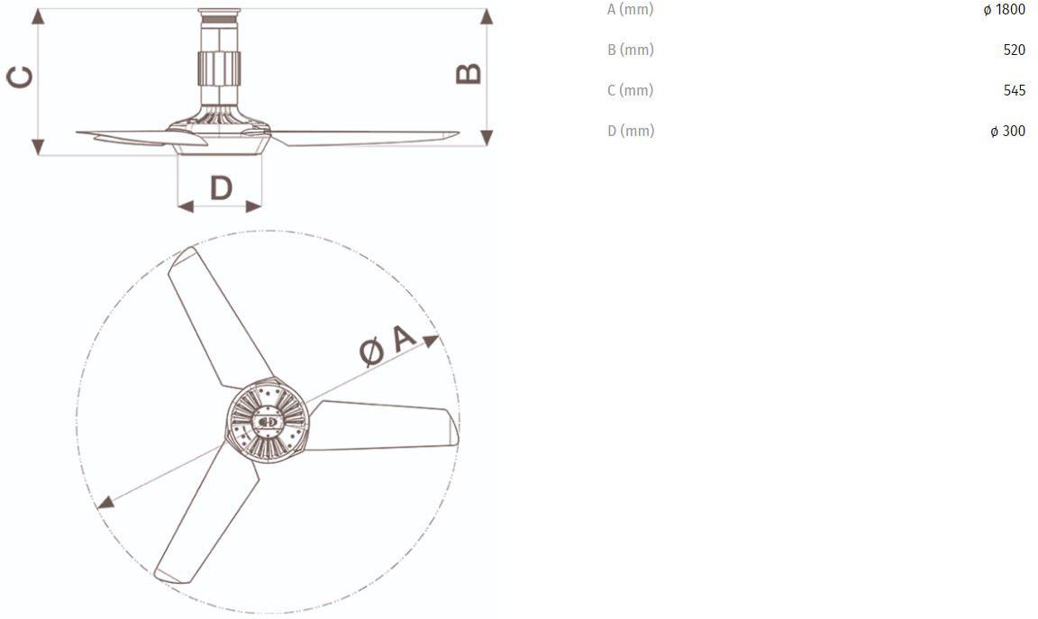 Vortice Потолочный вентилятор со встроенным освещением Nordik air design 61041 - Вид №4