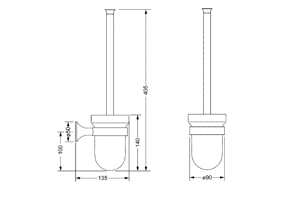 Туалетный ёршик с настенным держателем JOERGER Valenciaновинка 638.00.000.000 - Вид №1
