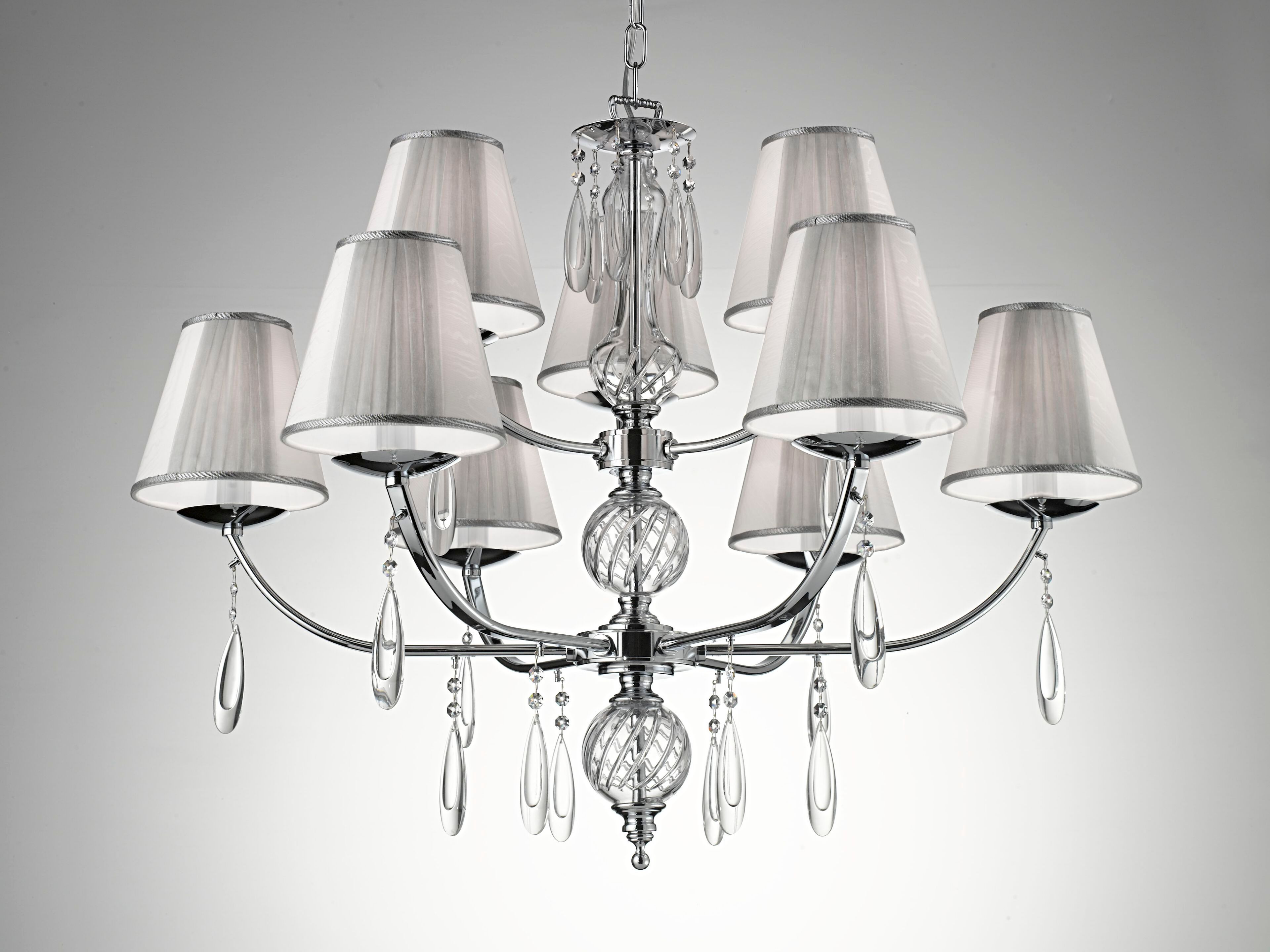 Подвесной светильник из латуни и стекла Cremasco Illuminazione 7345/6+3L ARCH-00004344