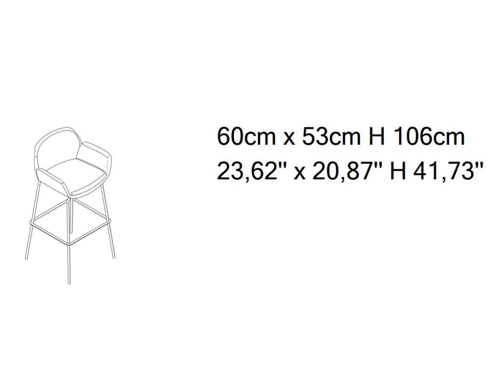 Высокий тканевый стул со спинкой Natuzzi Italia SHIELD ARCH-00097947 - Вид №4
