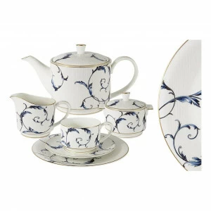 Сервиз чайный фарфоровый белый с синим на 6 персон, 21 предмет "Элегия" ANNA LAFARG EMILY ЭЛЕГИЯ 00-3946915 Белый;синий