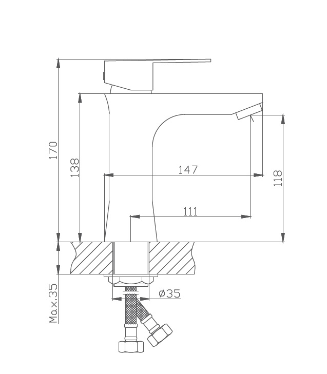 HB10802 Смеситель для раковины , хром Haiba  - Вид №2