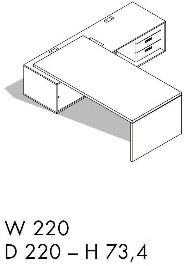 Sinetica Угловой модульный стол руководителя sun-id-1362500 - Вид №11