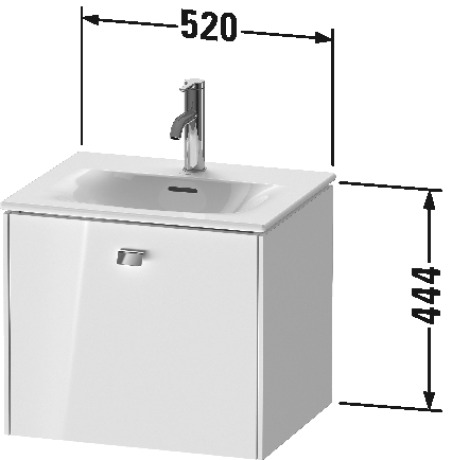BR420904343 Тумбочка подвесная Brioso #BR4209 520 x 419 мм Базальт матовый, декор Duravit - Вид №1