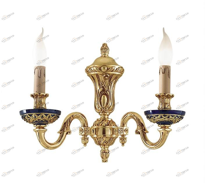 Possoni Illuminazione Аппликация из чистого золота с синими кристаллами Ruth 517/a2