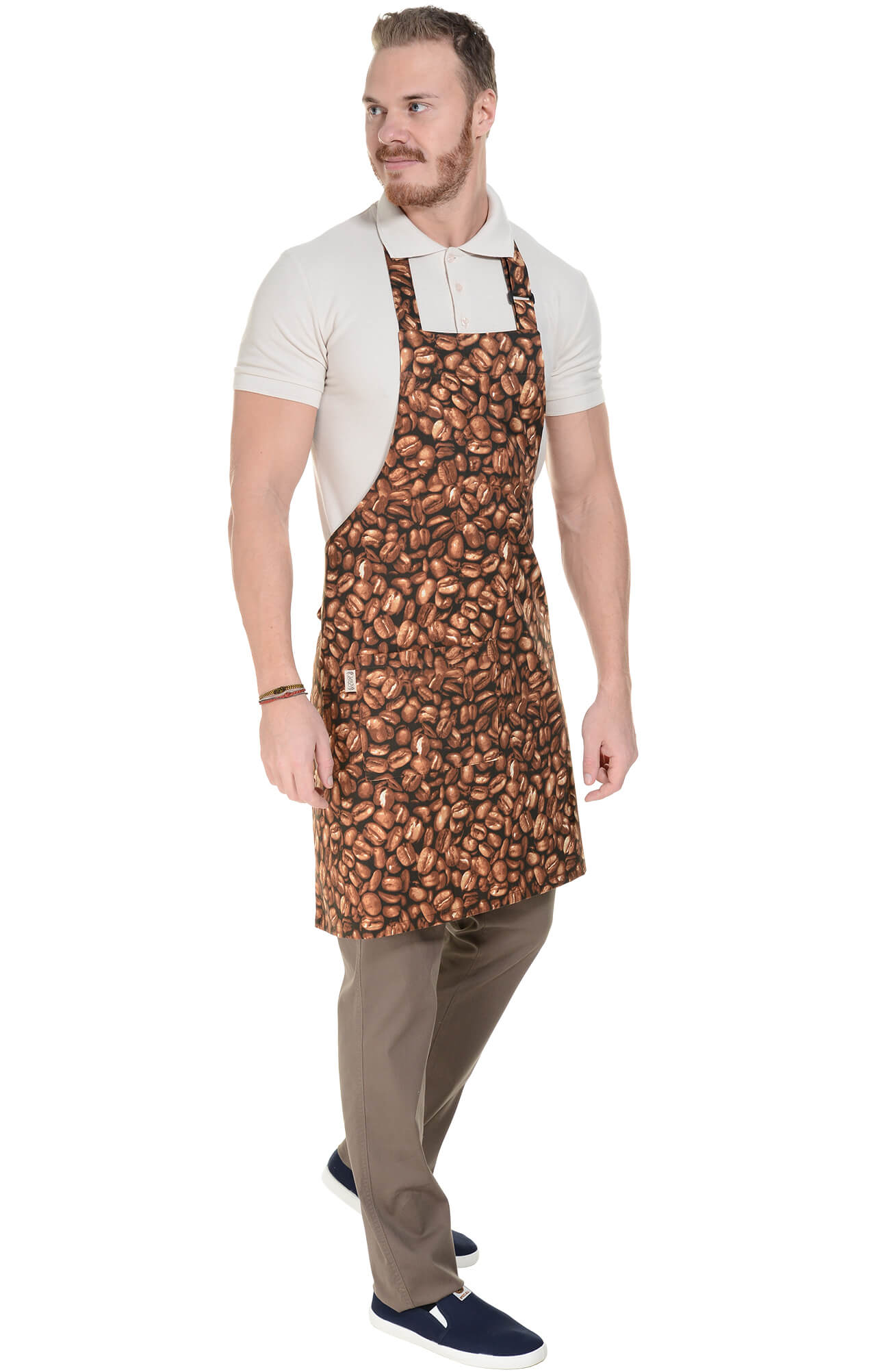 60348 Фартук с нагрудником PRINT coffee beans (кофейные зерна) HORECA  Одежда для официантов  размер  - Вид №3