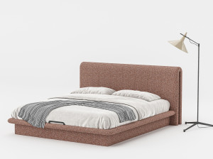 Двуспальная кровать с мягким изголовьем