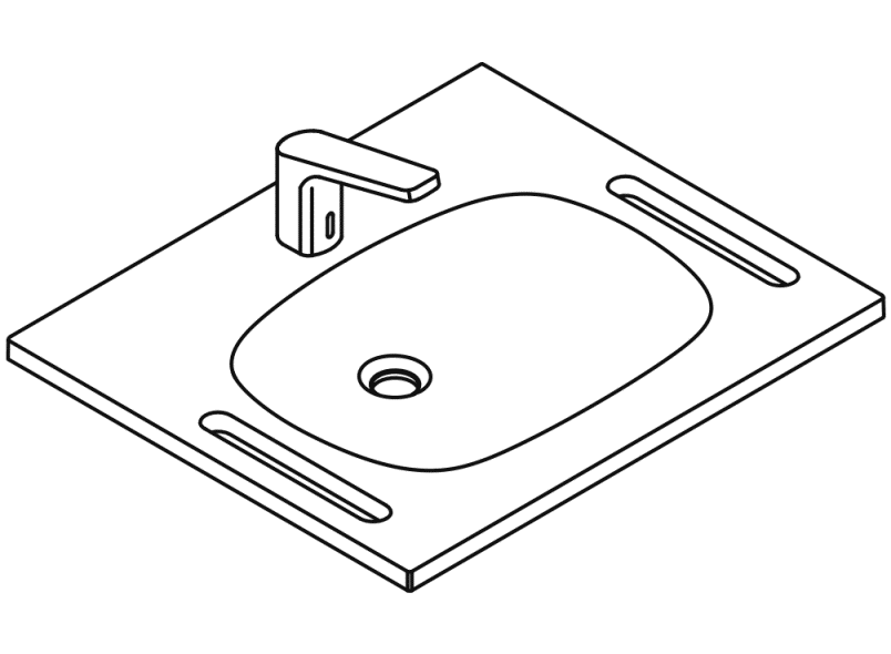 950.19.034 Комплект умывальника и смесителя HEWI Waschtische  - Вид №2