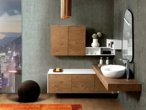 Mobiltesino Тумба под умывальник угловая подвесная со шкафом Velvet