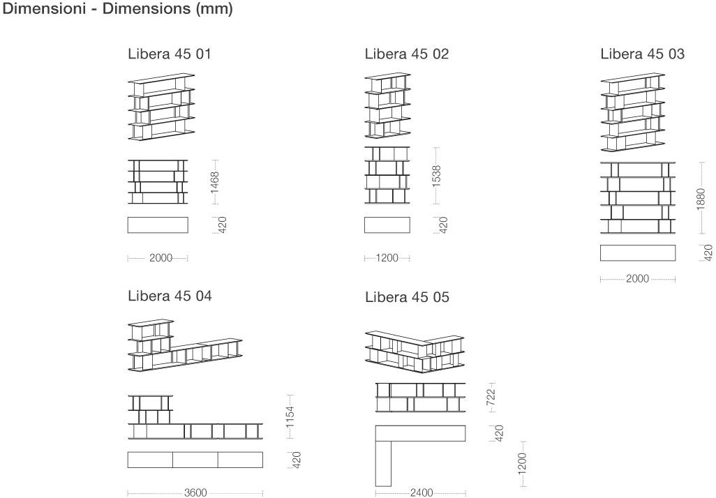 Ronda Design Модульный отдельно стоящий открытый книжный шкаф Libera sun-id-1456644 - Вид №2