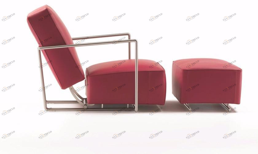 Flexform Мягкое кожаное кресло с подлокотниками A.b.c sun-id-1359705