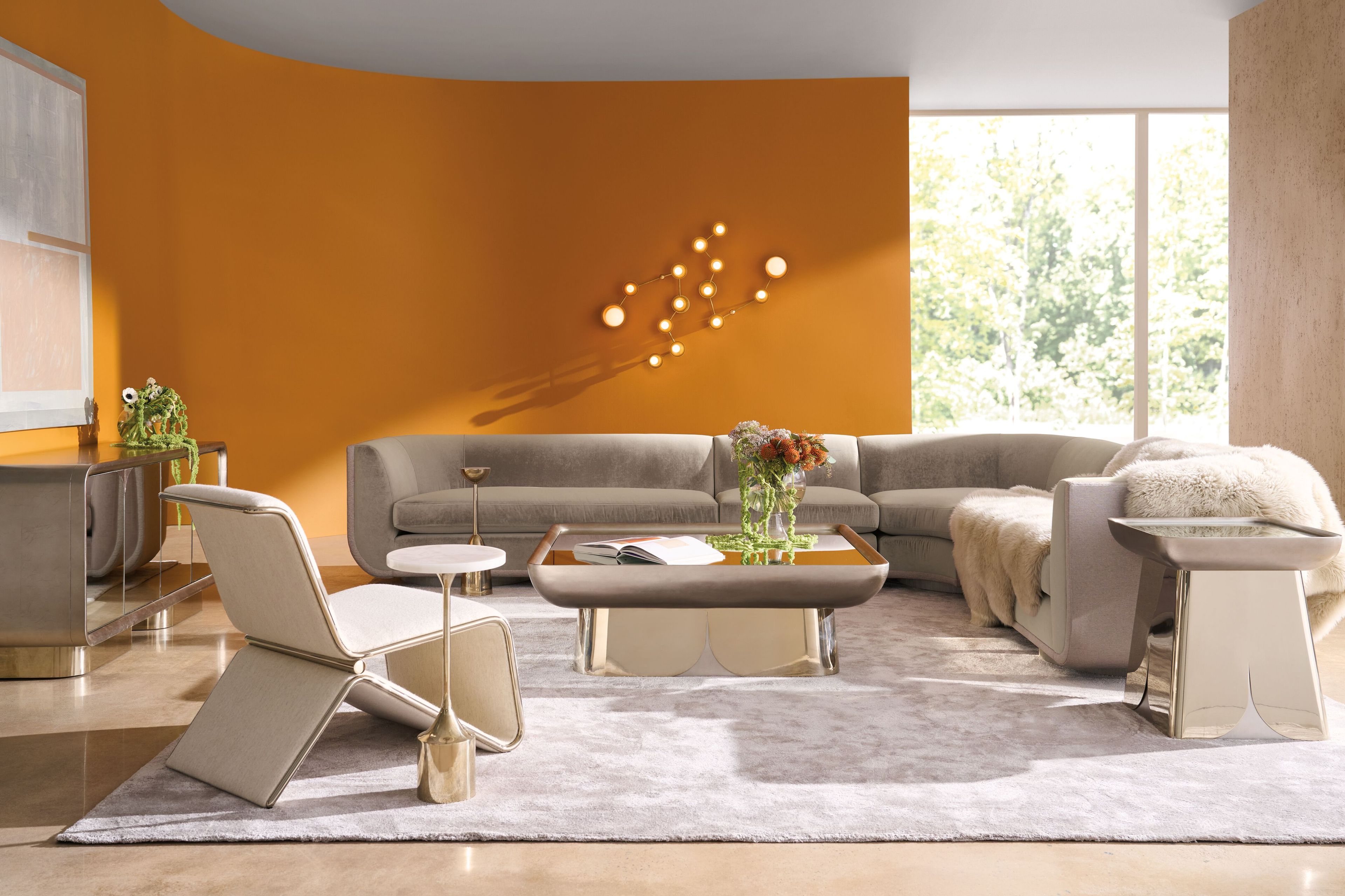 Бархатный модульный угловой диван Caracole Clipper ARCH-00077483 - Вид №1