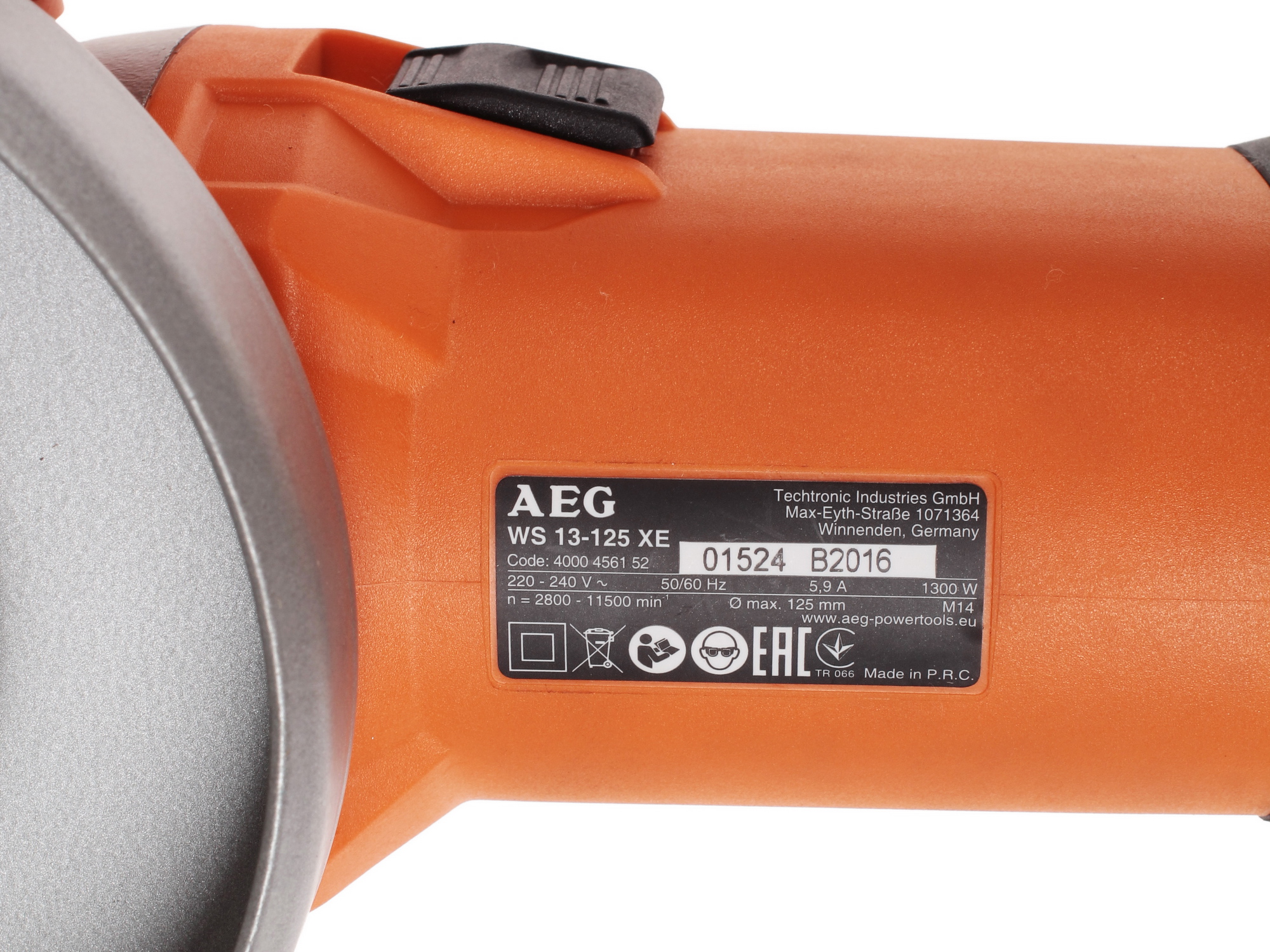 Углошлифовальная машина (УШМ) AEG WS13-125XE 1064692 STDN-0104389 - Вид №4