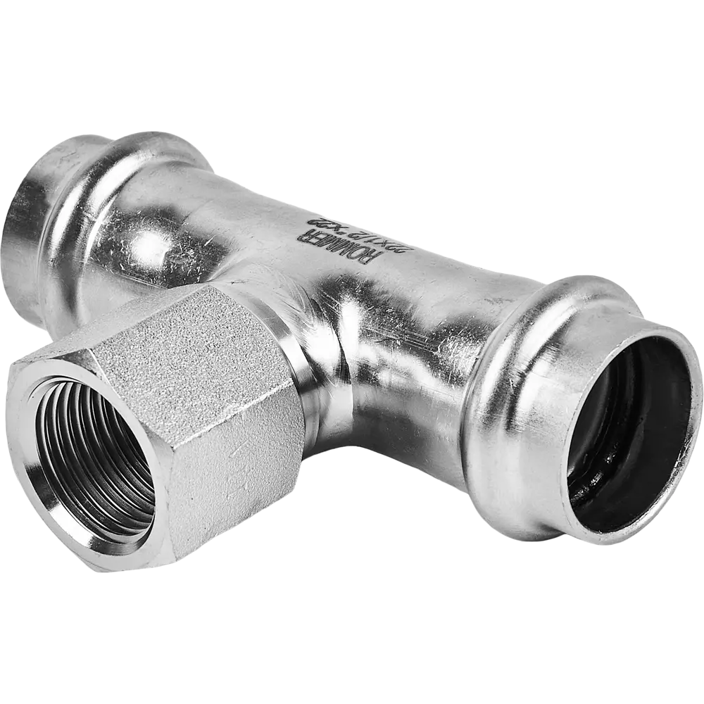 Тройник переходной Rommer 1/2"x22 мм ВПр-ВР нержавеющая сталь 88011342 STLM-2003219 