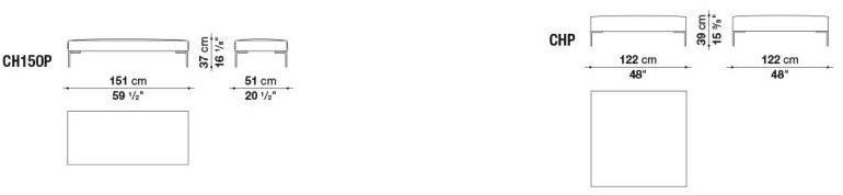 B&B Italia Прямоугольный пуф из ткани Charles sun-id-1495394 - Вид №1