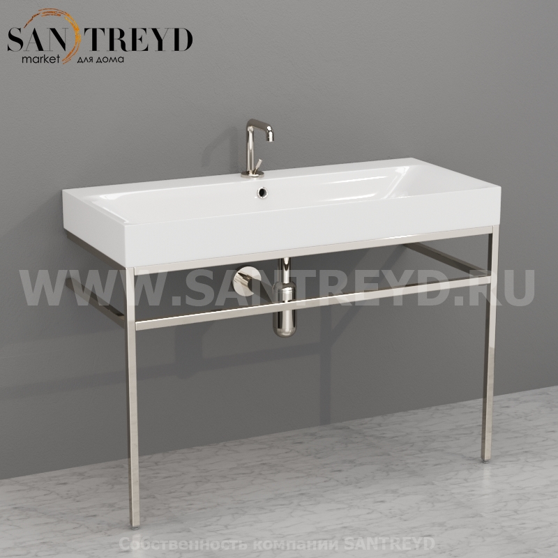 9152K2 Структура напольная брашированный никель под умывальник 100 см Kerasan Cento Италия