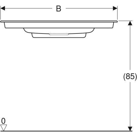 500.391.01.1 Встраиваемая раковина Geberit ONE горизонтальный выпуск, с укороченным вылетом Geberit  - Вид №3