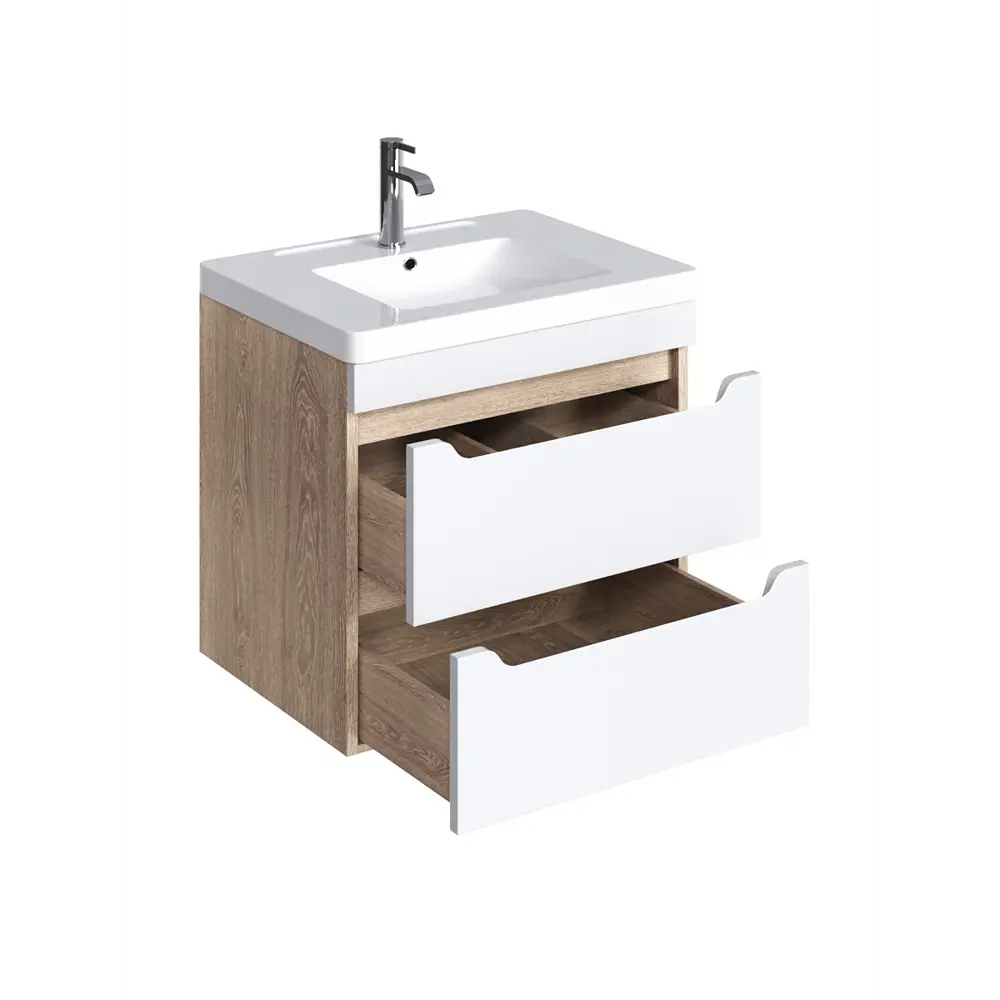 Santreyd Рондо - подвесная тумба для ванной 60 см белый/дуб 84408314 STLM-0049544 - Вид №2