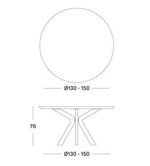 Круглый стол из стали и дерева Vincent sheppard ARCH-00000992 - Вид №2