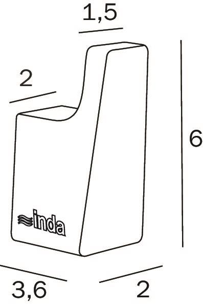 INDA® Крючок для халата из латуни Logic A5520a/a5520b - Вид №2