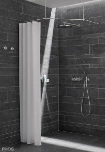 DSFE800 Пятиугольный карниз для душевой занавески, 80 x 80 см, для привинчивания PHOS