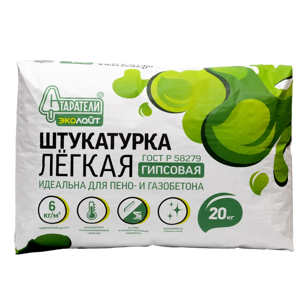 Штукатурка гипсовая Легкая Эколайт 20 кг Старатели STLM-2019452