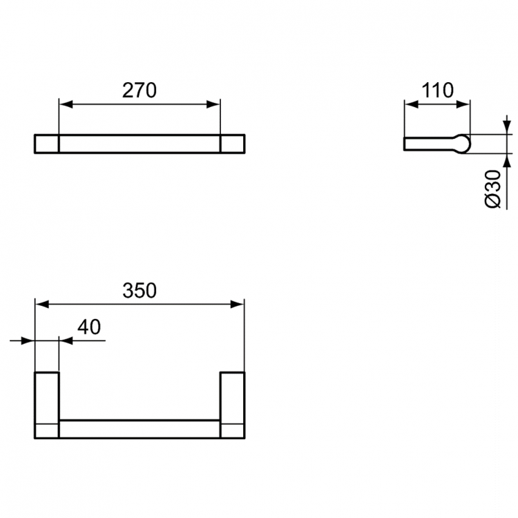 A9159AA Поручень 35 см Ideal Standard CONNECT - Вид №3
