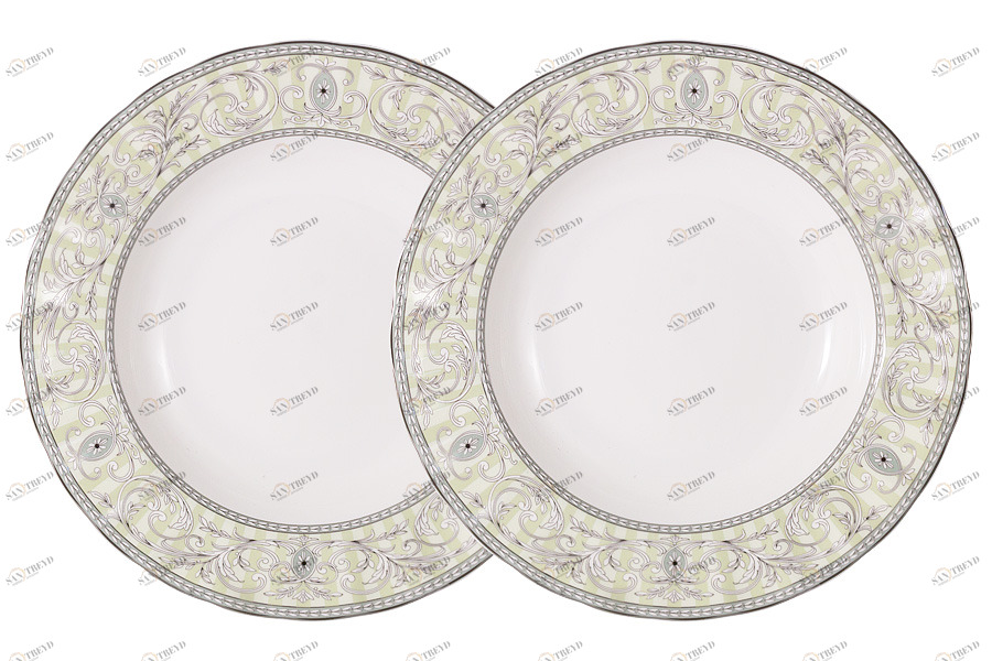 Тарелки суповые из костяного фарфора 2 шт белые "Жозефина" COLOMBO  00-3973478 Белый 