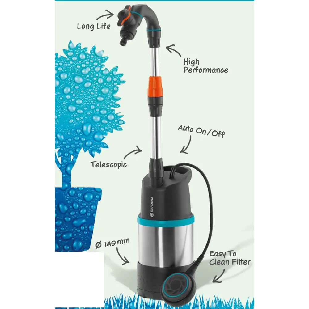 Насос садовый для полива из бочки Gardena 3inox, 4700 л/час STLM-2062847 - Вид №5