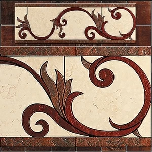 БОРДЮР ИЗ МРАМОРА RM-3 SKALINI FLORAL