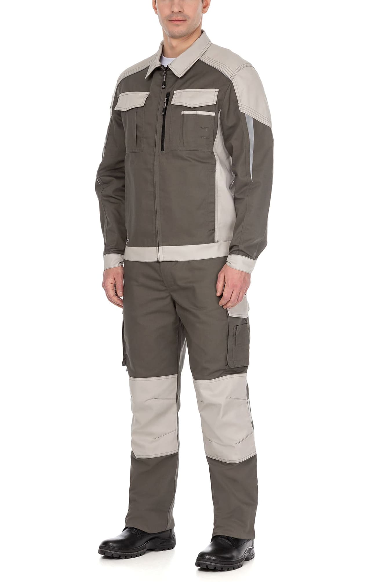 4957107 Костюм  NEW серый хаки с серым песком STATUS  Летняя спецодежда  размер 64-66/170-176  - Вид №10