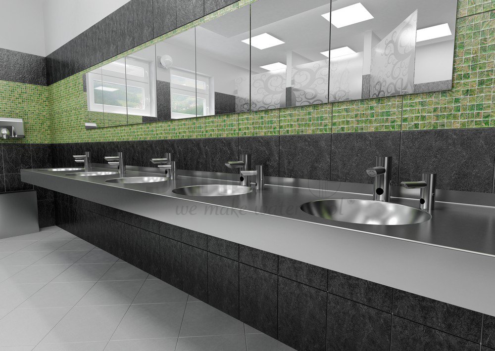 93200 Нержавеющий подвесной умывальник с 3 чашами без облицовки SANELA  - Вид №1