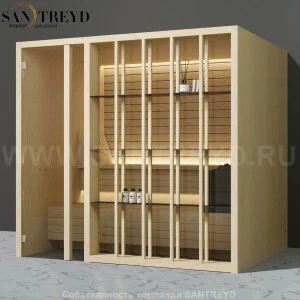 Effegibi YOKU.S105 SA.70100004 Сауна с левой дверью. Мощность: 10,5 кВт макс. Размеры: длина 230 см, ширина 200 см. Отделка: осина термообработанная