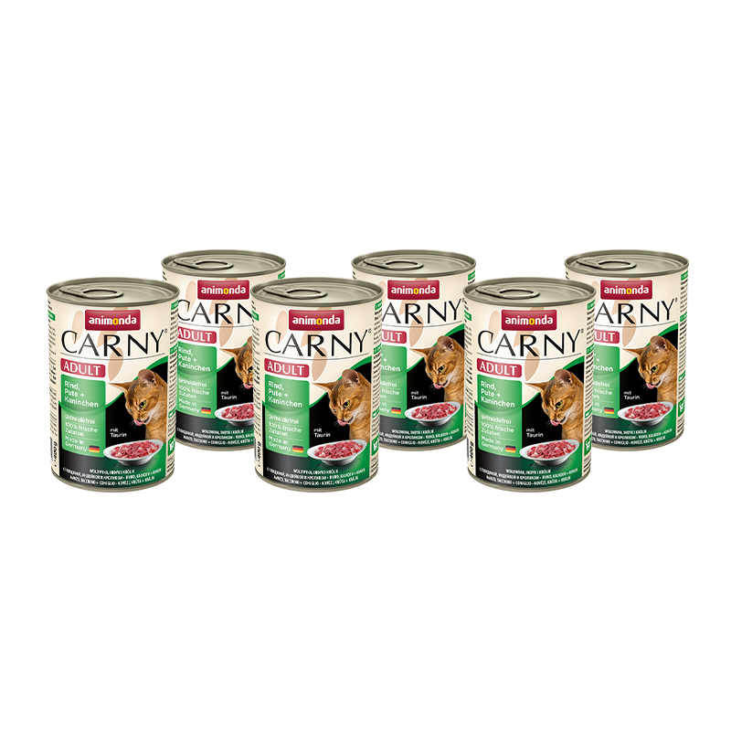 ПР0045432*6 Корм для кошек Carny Adult говядина, индейка, кролик конс. 400г (упаковка - 6 шт) Animonda 