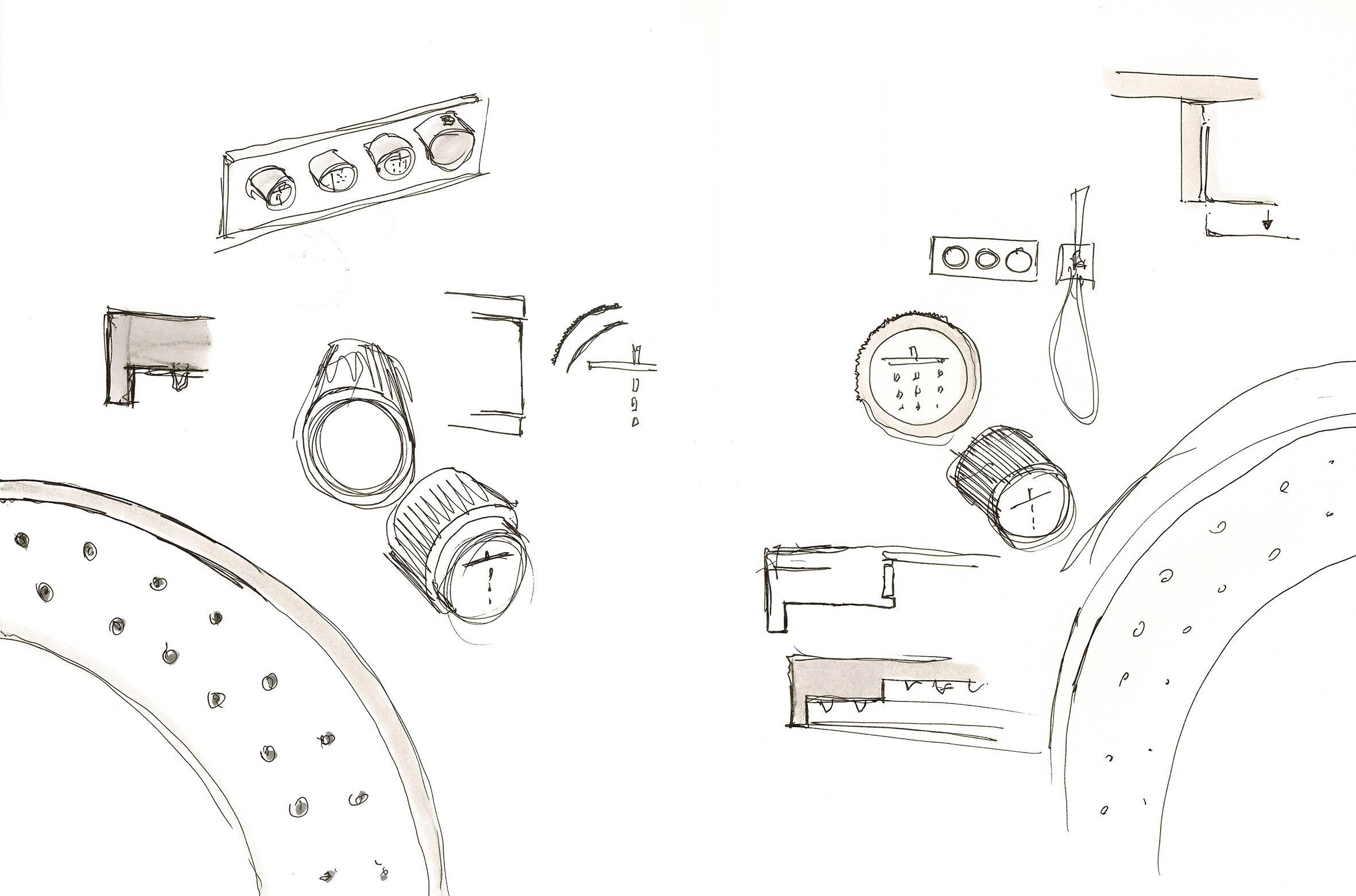 Смеситель для душа с 5 отверстиями и ручным душем Fantini Rubinetti вода сущность ARCH-00092107 - Вид №2