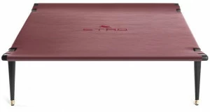 ETRO Home Interiors Низкий квадратный журнальный столик из дерева и кожи Dinka E.din.231.a