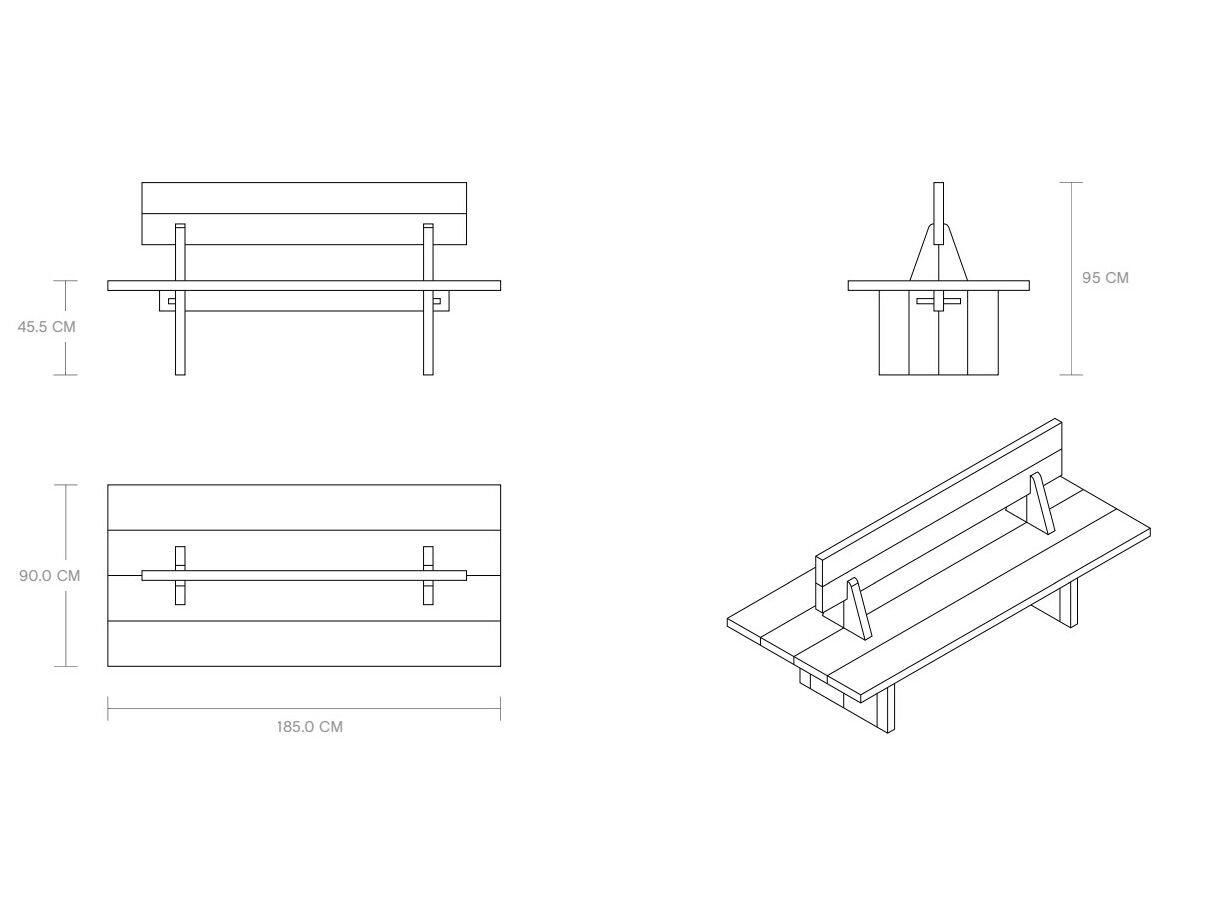 Скамья из массива дерева со спинкой Phantom Hands Джеффри Бава ARCH-00046628 - Вид №4